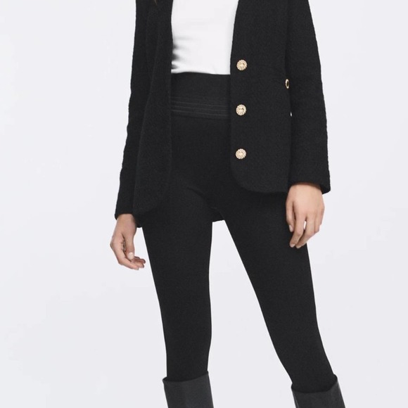 NEW ZARA HIGH WAISTED BLACK PANTS